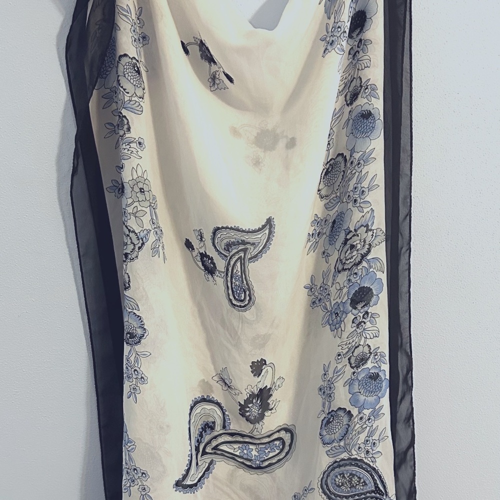 Silky floral scarf